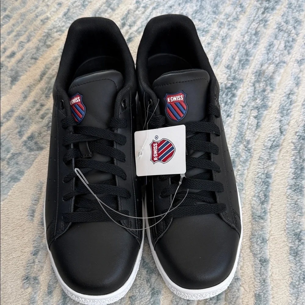 NWT Men's Black K-Swiss Low-Top Casual Sneaker with White Sole Size 10